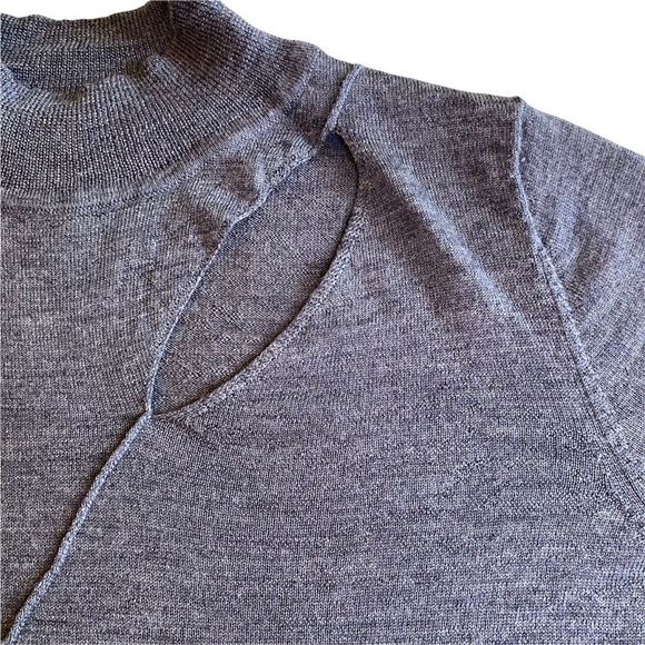 Dark Gray Max Studio Sweater with Shoulder “Rip” - Picture 4 of 12